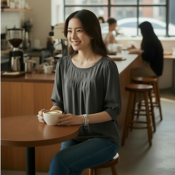 Milk & Honey 100% Silk Boho Blouse - Picture 9 of 9